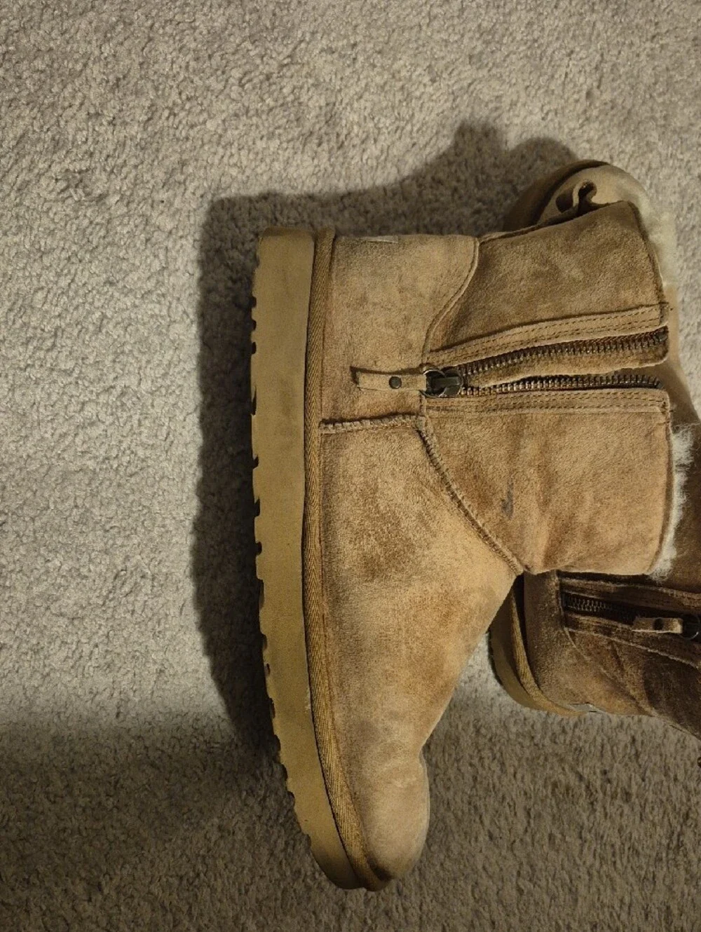 UGG Chestnut Suede Shearling Ankle Boots